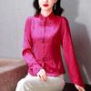 Nueva camisa jacquard de estilo chino para mujer 2024 primavera nuevo retro cuello mao hebilla slim adelgazante top traje Tang