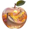 Pegatinas con Patrón de Manzana Decoran el Interior de la Manzana, Pegatinas Autoadhesivas Impermeables para la Entrada del Refrigerador de la Gran Muralla y el Dormitorio