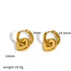 Pendientes de acero inoxidable de doble aro de moda personalizados transfronterizos, pendientes de aro simples y versátiles de oro de 18 quilates con diseño de cuadrado hueco, que conservan el color