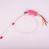 En stock para fabricantes juguete para gatos palo divertido para gatos alambre de acero plumas pez pequeño ratón cabeza de repuesto extendida resistente a morder interacción con el gato pesca