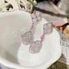 Aretes Doble Flor Camelia Ópera Italiana Bucciarati Rombo de Encaje Glaseado Trébol de Cuatro Hojas Anillo Abierto