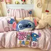 Juego de cuatro piezas de ropa de cama de algodón cepillado grueso de dibujos animados, funda de edredón de algodón puro nuevo para otoño e invierno 2026, sábana, juego de tres piezas para dormitorio