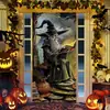 Pegatinas de Puerta de Halloween, Cubiertas de Puerta, Decoraciones de Fantasma Calabaza Aterradora, Montaje de Atmósfera para Fiesta de Casa Embrujada, Tela de Fondo, Venta al por Mayor Transfronteriza