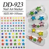 Adesivos de Unha Estrela de Cinco Pontas Dopamina, Versáteis Flores Coloridas Planas e Estrelas de Quatro Pontas Adesivos de Unha DIY, Estilo Dd