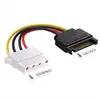 Fonte de Alimentação de Computador 4 pinos IDE Grande 4 pinos Fêmea para SATA Macho Adaptador de Pino 4P para 15P para Alimentação de Drive Óptico Fio de Cobre