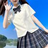 Camisa Básica de Verão Off-White de Manga Curta Uniforme JK Original Top Japonês Versátil Curto