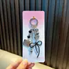 Pingente de chaveiro coração gota pequena com miçangas preto chaveiro de mochila de menina etiqueta de nome corrente de telefone pequeno presente atacado