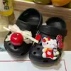 Adequado para Charms de Sapato Crocs Infantil Fivelas de Sapato Coração Doce Fofo Gato KT Laço Decoração DIY Removível