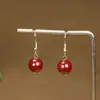 Nuevo Modelo 2024 Cinnabar Púrpura Arena Dorada Natural Cuentas Hechas a Mano Pulsera de Perlas Aretes Collar Colgante para Mujer