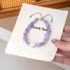Pulsera con Cremallera y Colgante Barroco de Grava Morada de Verano Cadena para Clavícula con Cuentas Estilo Dulce Fresco Nicho de Ins