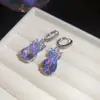 Pendientes Vintage de Plata con Aguja de Zircón en Forma de Abanico con Borlas, Pendientes de Estilo Étnico Retro con un Diseño Único