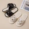 Pantuflas de Colores Caramelo con Lentejuelas para Mujer, Estilo Europeo y Americano Simple, para Interiores del Hogar, para Todas las Estaciones, de Algodón y Lino