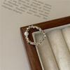 S925 Sterling Silver Broken Silver Pearl Ring Anel feminino INS Fashion Personality Niche Design Stappy Rope Ring