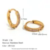 Moda Ear Cuffs e Brincos Argola, Aço Inoxidável Nicho Banhado a Ouro 18K Micro-Incustrado Conjunto de Brincos Sólidos com um Toque de Luxo