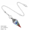 Pendente de Cristal de Resina Hexagonal Cônico Romboidal Ágata Cascalho Yoga Meditação Frequência Ajustável Resina Cura Meditação