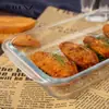 [Resistente ao calor 400 graus] Assadeira quadrada de vidro resistente ao calor, assadeira para peixe, uso doméstico, micro-ondas, forno, prato para churrasco