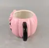 Presente Criativo de Halloween Abóbora Rosa Estampa de Leopardo Laço Caneca de Cerâmica Caneca de Feriado Desenho Animado Copo de Cerâmica para Beber