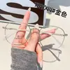 Armações de Óculos de Grau Femininas, Quadradas, Anti-Luz Azul, Podem Ser Equipadas com Lentes de Grau, Armações com Lentes Transparentes, Armações de Óculos com Aparência Natural