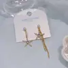 Colección de Pendientes de Hueso de Titanio Estilo Coreano, Pendientes de Lujo Ligero con Lazo para Mujer, Accesorios Sencillos para Orejas con Pasador de Plata S925
