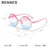 Gafas de Sol Infantiles Transfronterizas Nuevas de Una Pieza Sin Marco Hexagonales Color Caramelo Degradado Lindas Gafas de Sol para Bebé