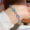 Pulseira de flor oval em zircônia, luxo leve, alta qualidade, elegante, design único, acessório feminino versátil