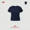 Bk Algodão e Linho Leve Skm Roupa Feminina 155g Verão Fina Respirável Solta Cor Sólida Gola Redonda Ombro Reto Camiseta Feminina de Manga Curta