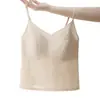Algodão Respirável Linho Simples Roupa Íntima Feminina Camisolete Colete Roupa Íntima Confortável Ajuste ao Corpo Sem Costura Costas Bonitas Copo Fixo Integrado