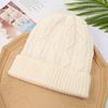 Gorro de Punto Trenzado Retro en Forma de Rombo para Otoño e Invierno, Gorro de Lana Suave y Engrosado con Borde Enrollado, Versátil para la Protección Diaria contra el Frío