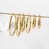 Estilo INS aretes de acero inoxidable aretes chapados en oro de 18K alto sentido círculo aretes huecos aretes exagerados aretes al por mayor