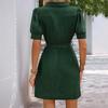 Vestido tipo cárdigan de manga corta con textura y solapa, estilo informal, para uso diario, verano 2024, transfronterizo de Amazon Europa y América