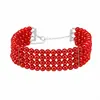 Moda Europeia e Americana Jóias Destaque ABS Popular Colar Feito à Mão Multi-camada Pérola Pescoço Cadeia Pescoço Acessórios Mulheres chocker