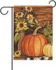 Bandera de Jardín de Lino Impresa por Ambos Lados de Calabaza de Otoño y Hoja de Arce Decoración de Acción de Gracias Bandera para Patio Bandera de Bienvenida para el Hogar