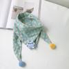 Toalla Triangular de Algodón y Lino a Cuadros Estilo Coreano para Niños con Dibujos Animados Otoño Moda Nuevo Niños y Niñas Bebé Lindo Bufanda Pequeña Bufanda