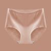 Uma peça sem costura simples jacquard algodão cintura média cueca feminina algodão antibacteriano virilha respirável confortável plus size cuecas
