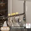 Cabide de porta dobrável em madeira de nogueira, aço carbono, não requer furacão, gancho de porta, prateleira de armazenamento para quarto, banheiro e armário