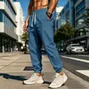 Pantalones versátiles de algodón y lino para hombre, nuevos, transfronterizos europeos y americanos, cintura elástica, corte holgado, color liso, transpirables, con puño