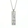Collar Colgante Cuadrado con Incrustaciones de Diamantes del Zodiaco Doce Constelaciones Estilo Vintage Popular Europeo y Americano para Mujer, Joyería de Acero de Titanio Dorado de 18 Quilates