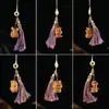 Cadena para Teléfono Móvil de Signo Zodiacal de Sándalo Colgante para Bolso de Coche Llavero de Animal Pequeño Colgante Accesorios de Borla de Colores
