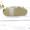 Bandeja de Joias de Metal de Aço Inoxidável Estilo Europeu Peça de Exibição de Armazenamento Prato Criativo Prato de Sobremesa para Restaurante Joias de Luxo Leve Prato Decorativo para Joias
