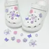 Accesorios Morado Taro para Zuecos de Mariposa Iris DIY Creativos Lindos Hebillas Decorativas para Zapatos para Niñas, Dijes Desmontables para Zapatos