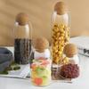 Tarro de vidrio con corcho sellado, tarro para almacenar granos de café con tapa, tarro para almacenar té doméstico, tarro para almacenar con tapa esférica