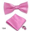 Conjunto de tres piezas de corbata y pañuelo de bolsillo para hombre, de poliéster, con estampado para banquetes, bodas, camisas, lazos y cuello con flores