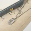 Colar Pingente Letra O em Zircônia Estilo Coreano Luo Chen para Mulheres, Corrente de Clavícula da Moda, Luxo Leve, Acessório Versátil de Alta Qualidade