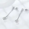 Brincos de Moissanita Modernos de 50 Pontos Estilo Coreano Borla Seis Garras Moissanite Cor D Fio de Orelha Joias de Moissanite