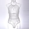 Falda de malla sexy europea y americana, uniforme divertido, elegante, con explosiones de encaje hueco, para damas 2031