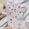 Pegatinas Finas y Flexibles para Uñas, Calcomanías Minimalistas de Moda para Uñas, Exquisitas Decoraciones de Uñas de Moño en Acuarela, Uñas Postizas