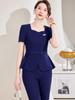 Terno profissional feminino 2024 verão nova moda vestido joalheria esteticista roupas de trabalho finas de manga curta ferramental