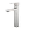 Grifo de lavabo de acero inoxidable 304, cuadrado, con acabado en negro, para lavabo, con acabado en caliente y frío.