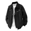 Jaqueta de Rua Americana de Mercadorias de Fujian Conjunto Primavera e Outono Masculino Roupas Masculinas de Alta Qualidade Jaqueta Bomber Gola Lapela Cool Canalha