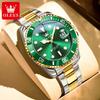 Oli marca distribución transfronteriza reloj de trabajo caliente luminoso impermeable lux verde reloj fantasma de agua reloj de cuarzo para hombre